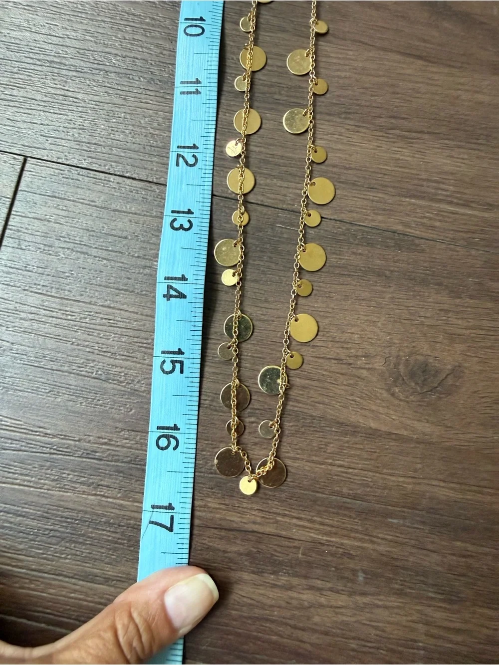 Lia Sophia Panorama Reflection Collection Necklace Gold Tone Disc Long Necklace
